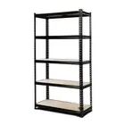 1.5M 5 Tier Garage Shelving Warehouse Workshop Rack Racking Storage Shelf Black