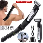 Electric Back Shaver For Men Full Body Hair Removal Razor Long Handle Easy Reach