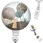 Bunny Boho Design Retractable Work ID Holder Badge Reel
