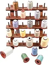 Spool Holder | Wooden Embroidery Thread Rack 30 Spool,Quilting Binding Crafting Foldable Large Capacity Organizer with Stable Base for Professionals