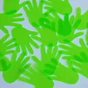 Glove Hand Vinyl Shape 1.5" Green Go Go Fluorescent Edge Glow