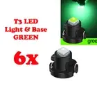6Pcs T3 LED Light Bulbs 12V COB Dashboard Switch Cluster Warning GREEN Colour