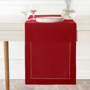 Linen Table Runner 14 x 36 Inch - 100% Pure Linen 14 X 36 Inch 05 - Red