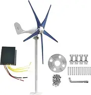 Wind Generator, 12V/24V Wind Generator 3/5 Blades Kit Hybrid Wind Generator Controller Wind Generator Hybrid Charge Controller Home Power,5 leaves-600W12V/13580 (Color : 5 Leaves, Size : 600W12V)