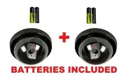 2 Pack Dummy Security False CCTV Dome Cameras Flashing LED Light + Batteries