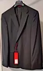 Hugo Boss Mens Jeffery Regular Fit 100% Virgin Wool Suit Jackets Solid Black
