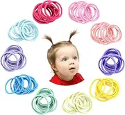 Hanyousheng Pack of 200 Colourful Elastic Hair Bobbles, 2 mm Multicoloured Hair Bands, Non-Metal, Ponytail Holder, Hair Accessories for Little Girls, Children