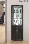 mirrored back lockable Glass Display Cabinet Show Case Corner model 635-B