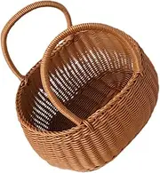 Outanaya Picnic Basket with Handles Hand Woven Flower Basket Multi-use Storage Basket for Home Garden