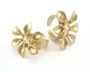 Flower Adjustable Ring Raw Brass 4024 6-9 US size