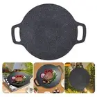 (34cm) Korean Grill Pan Round BBQ Griddle Ridged Texture For Barbecue PL