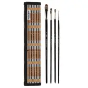 Hamburg #6 Round, #6 Bright, #8 Bright, #14 Filbert Set with Bamboo Brush Roll