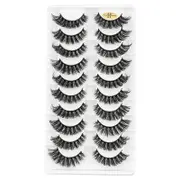 Beakey Fluffy False Eyelashes Faux Mink Lashes 6D Volume Look Like Extensions Lashes 10 Pairs Pack-01