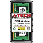 A-Tech 16GB PC4-17000 ECC SODIMM DDR4 2133 MHz ECC Unbuffered Server Memory RAM