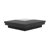 4" Sq. Ornamental Downward Solar LED Lighted Vinyl Post Cap (Textured Black)