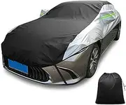 Waterproof Premium Car Covers Replace for Lotus Emeya 2023丨Half Cover Top Anti UV Windproof Half Garage Scratch-Resistant Heat-Resistant with Storage Bag(Silver-Black)