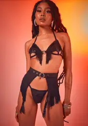 [Poster Grl] Rough Rider Fringe Lingerie Set