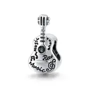 Silver plating Retro Charm for Bracelet & Bangle Vintage Simple Guitar Charms Jewelry DIY Bracelet