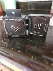 Set Of 2, E.l.f. Solid Brush & Sponge Cleanser #84057 ELF with Charcoal