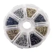 newlng Small Tiny Nails Wooden Screws Compact Boxed, Silver Bronze Gold