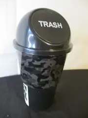 Kolorae 7" Plastic Black Camouflage Mini Trash Can NEW Labeled