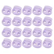 40Pcs 5mm Plastic Cord Locks Double Hole Spring Toggle Stopper, Light Purple