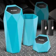 2pcs Sky Blue Cup Holder Rubbush Trash Can Garbage Bin w/Lid+30 Bags for Car