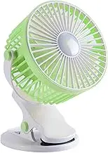 Portable Desk Fan | USB Rechargeable Small Personal Fan with Clip - Night Light Summer Supplies, 3- Speed Adjustable Long Battery Life Cooling Fan for Car, Study Room