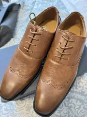 Gino Pheroni Men's Lace-up Wingtip Dress Shoes, Camel, US 10.5 Style Dillon