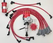 FORD 289 302 SMALL CAP HEI DISTRIBUTOR + COIL + 8.5mm RED SPARK PLUG WIRES (for: Ford)