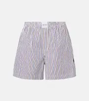 [The Attico] The Attico Striped cotton shorts AU 14 white
