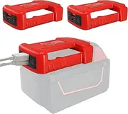 2 Packs USB Charger Adapter for Milwaukee M18 18V Lithium Ion Battery with USB & Type-C Fast Charging Power Wheel Adapter USB Charger (Adapters Only)