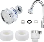 360° Rotating Sink Water Faucet Filters,Purifier Kitchen Tap Filtration,Bathroom Faucet Filter,Removes Chlorine Fluoride Heavy Metals,with Universal Adapter and 2 Cartridges