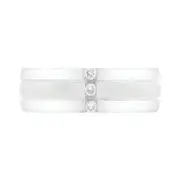Sterling Silver Round Brilliant Cut with 0.10 CARAT tw of Diamonds Ring