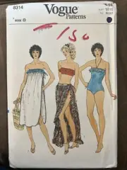 Vogue Patterns 8314 Misses Swimsuit, Bikini And Coverup Size 8