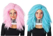 Crimped and Kooky Wig Pastel Pink or Pastel Blue Clown