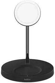 [Belkin] MagSafe 2-in-1 Wireless Charging Stand - Fast Wireless Charging for Apple iPhone 14, iPhone 13 & iPhone 12 Series & AirPods - MagSafe Charging Station for Multiple Devices - Black