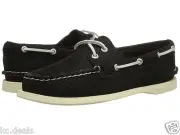 SPERRY TOP SIDER A/O 2 EYE PYTHON BLACK WOMENS FLAT BOAT SHOES MULTISIZE