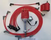 small cap 1973-78 CHRYSLER 400 RED HEI Distributor + Spark Plug Wires + Coil