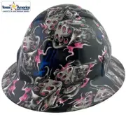 Flaming Dice Pink Design Full Brim Hydro Dipped Hard Hats
