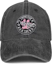Venrcoxz Dog Mom Funny Embroidered Hat, Mothers Day Birthday Gifts for Dog Lovers, Adjustable Washed Baseball Cap