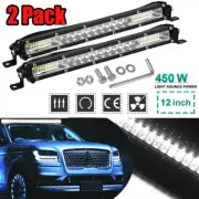 2X 12"inch LED Light Bar Slim Spot Flood Combo Work SUV Boat Offroad Driving ATV
