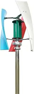 1000W 12V 24V No Noise Low Speed Vertical Axis Wind Power Turbine Generator,Space Saving Windmill Generator Suit for Home/RV/Marine Wind Turbine Generator Kit,24V