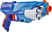 Nerf Elite Disruptor Blaster, 6-Dart Rotating Drum, 6 Nerf Elite Darts, Slam Fire, Reflex Blue, Amazon Exclusive