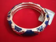 NWT NORDSTROM SEQUIN BRAND BLUE HINGED BANGLE BRACELET