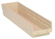 QSB106IV 8-Pack 4" Hanging Plastic Shelf Bin Storage Containers, 23-5/8" x 6-...