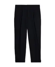 AMI Pleated Turn-Up Brim Trousers FR44,FR46,FR38,FR40,FR42 Black