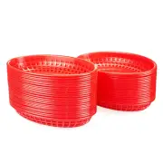 50 Pack Oval Fast Food Baskets, Plastic Storage Basket Bin for Home, Office, ...