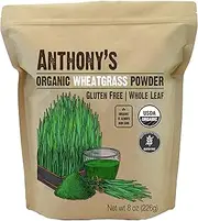Anthony's Goods Organic Wheatgrass Powder, 8Oz, Grown in USA, Whole Leaf, Gluten Free, Non GMO