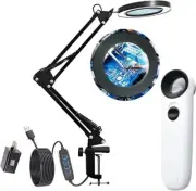 Magnifying Glass with Light and Stand LED Desk Lamp 3 Color Modes